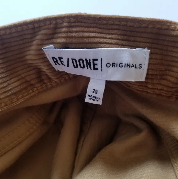 Re/Done High Waist Corduroy Bootcut Jeans Size 29 Camel Brown - Picture 7 of 8